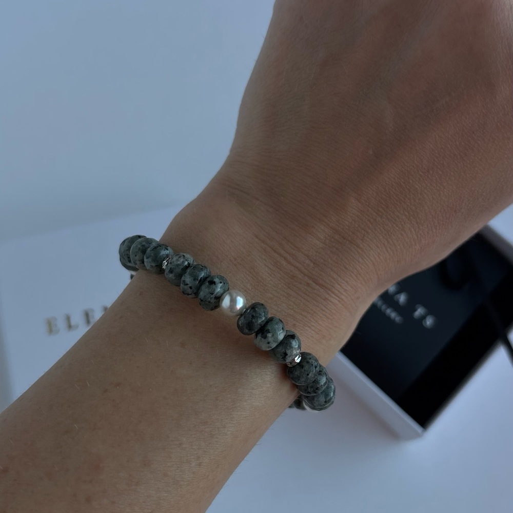 901 Jasper Stone Bracelet Swarovski Pearls